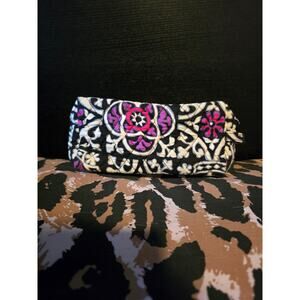 Vera Bradley Scroll Medallion medium quilted fabric zip cosmetic bag